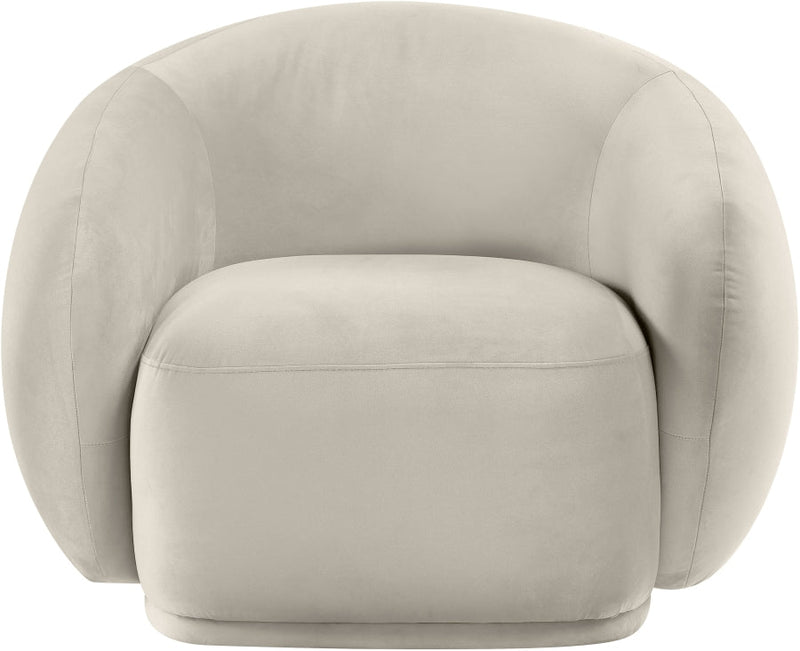 Emery Velvet Upholstered Accent Chair in Cream - 44044Cream-C