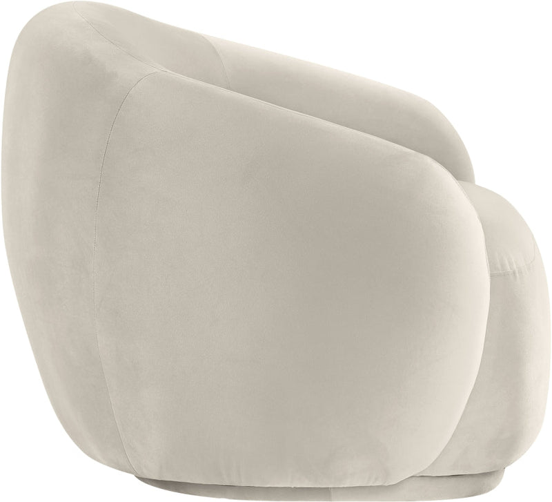 Emery Velvet Upholstered Accent Chair in Cream - 44044Cream-C