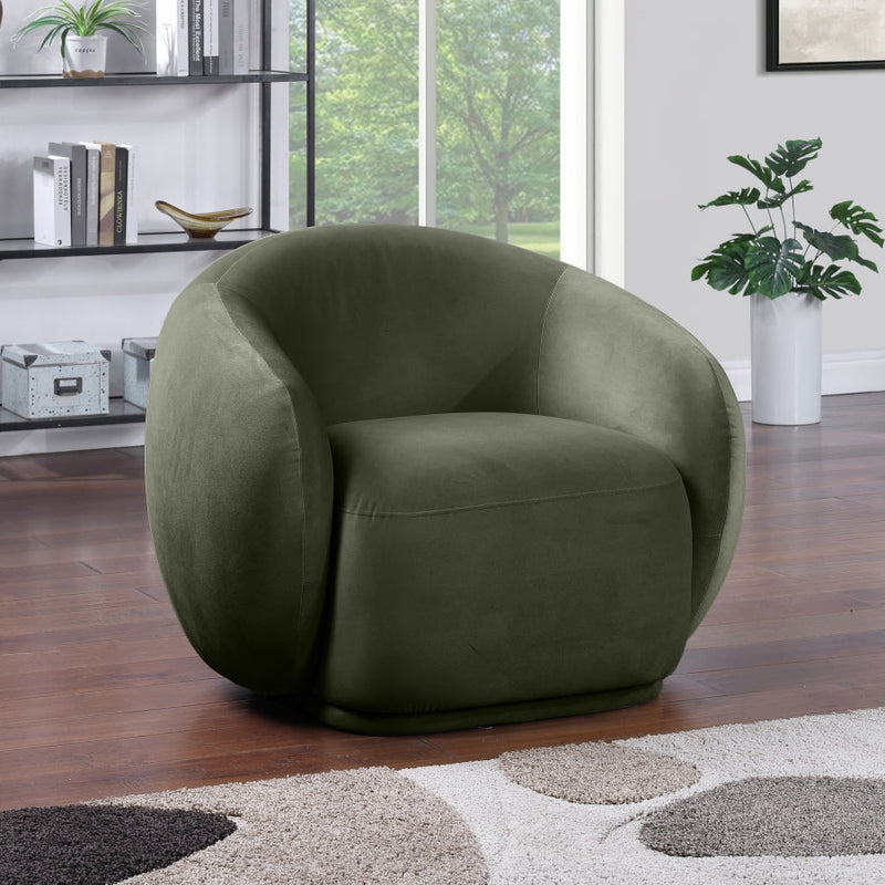 Emery Velvet Upholstered Accent Chair in Green - 44044Green-C