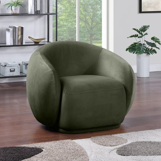 Emery Velvet Upholstered Accent Chair in Green - 44044Green-C