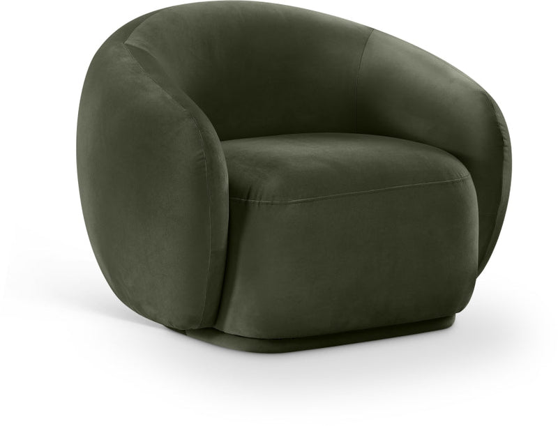 Emery Velvet Upholstered Accent Chair in Green - 44044Green-C
