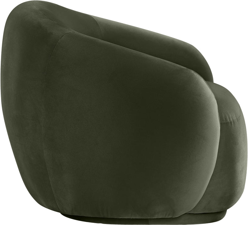 Emery Velvet Upholstered Accent Chair in Green - 44044Green-C