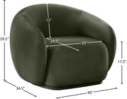 Emery Velvet Upholstered Accent Chair in Green - 44044Green-C