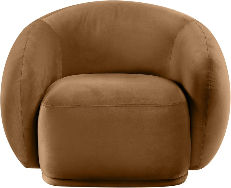 Emery Velvet Upholstered Accent Chair in Saddle - 44044Saddle-C