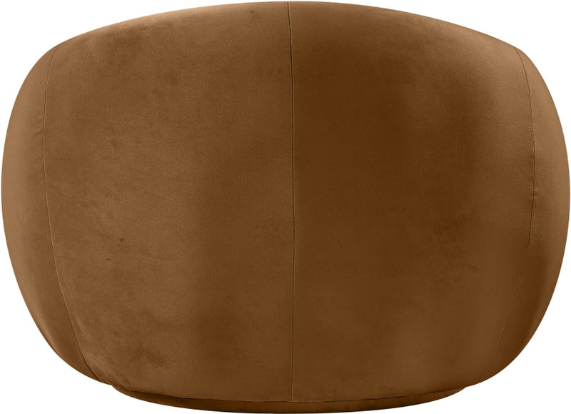 Emery Velvet Upholstered Accent Chair in Saddle - 44044Saddle-C