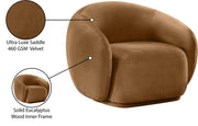 Emery Velvet Upholstered Accent Chair in Saddle - 44044Saddle-C