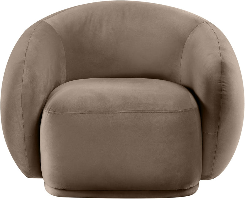 Emery Velvet Upholstered Accent Chair in Taupe - 44044Taupe-C