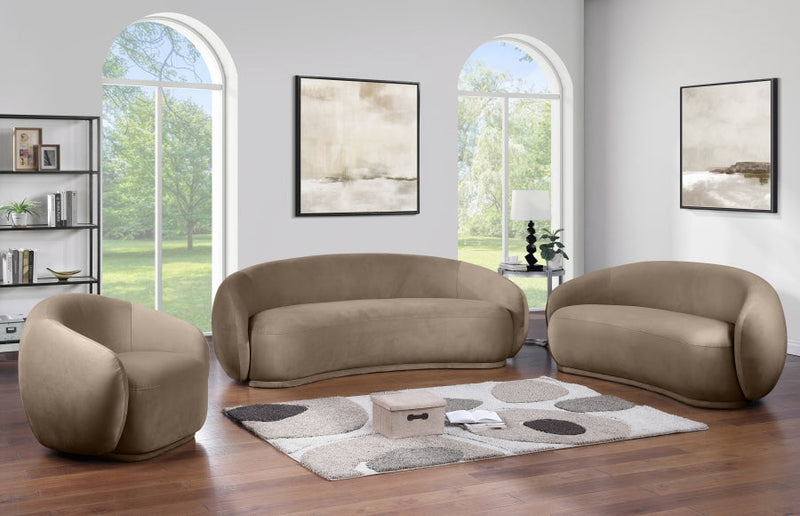 Emery Velvet Upholstered Accent Chair in Taupe - 44044Taupe-C