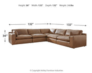 Emilia Caramel 5-Piece Sectional with Ottoman from Ashley - Luna Furniture