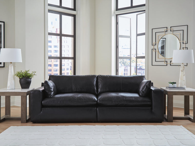 Emilia Black 2-Piece Sectional Loveseat - 30902S1