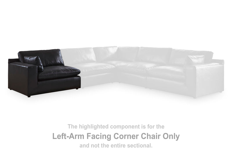 Emilia Black Left-Arm Facing Corner Chair - 3090264