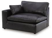 Emilia Black Left-Arm Facing Corner Chair - 3090264