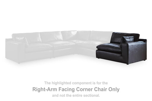 Emilia Black Right-Arm Facing Corner Chair - 3090265