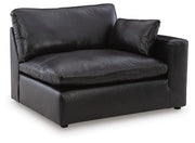 Emilia Black Right-Arm Facing Corner Chair - 3090265