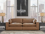 Emilia Caramel 3-Piece Sectional Sofa, 2-Piece Sectional Loveseat and Ottoman - 30901U3