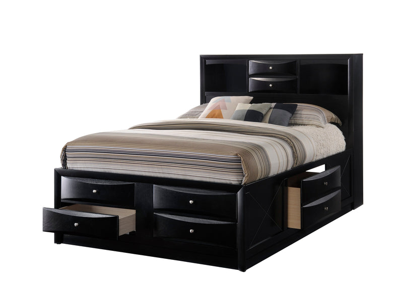 Emily Black Storage Platform Bedroom Set - Gate FurnitureBedroom Set