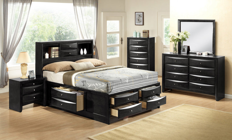 Emily Black Storage Platform Bedroom Set - Gate FurnitureBedroom Set