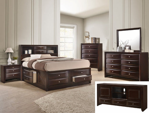 Emily Cherry K Captains Bed Hb/Fb D.Cherry - B4265-K-HBFB