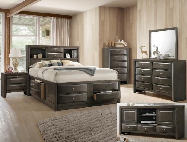 Emily Gray Nightstand - Gate FurnitureNightstand