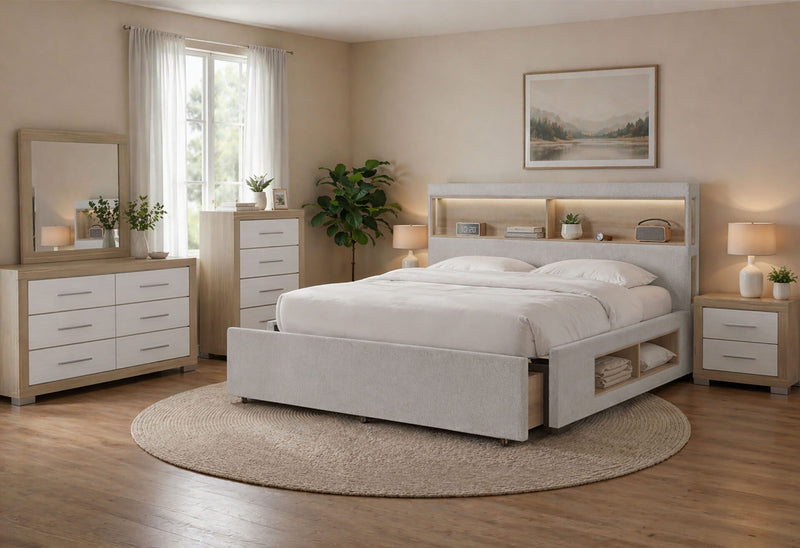 Sadie/Emma Beige King Bed Group - SADIE/EMMA-KBG