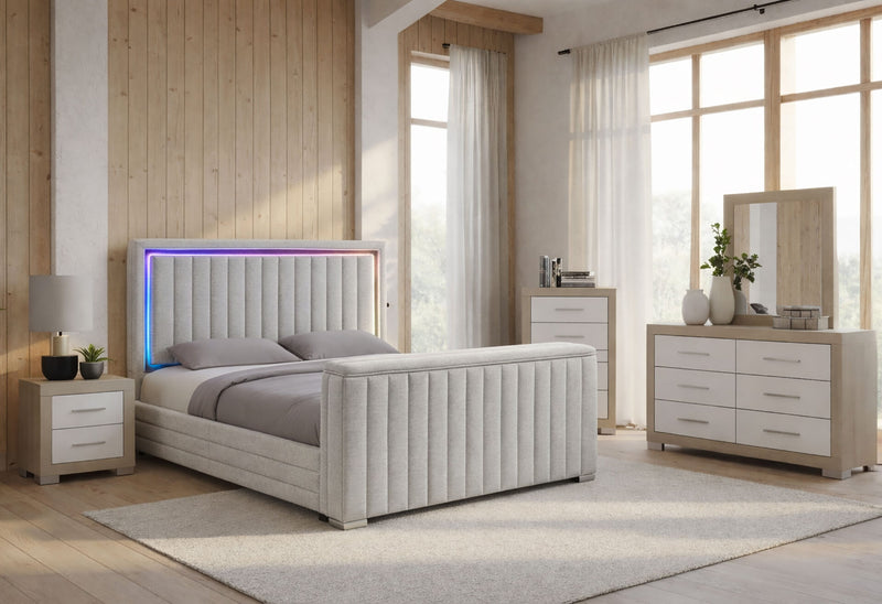 Elias/Emma Tv Fb Natural King Bed Group - ELIAS/EMMA-TV-NATURAL-KBG