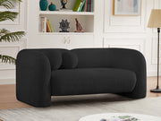 Emory 66" Boucle Fabric Upholstered Loveseat in Black - 139Black-L