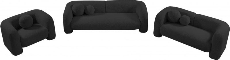 Emory 66" Boucle Fabric Upholstered Loveseat in Black - 139Black-L