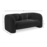 Emory 66" Boucle Fabric Upholstered Loveseat in Black - 139Black-L