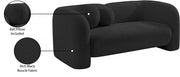 Emory 66" Boucle Fabric Upholstered Loveseat in Black - 139Black-L