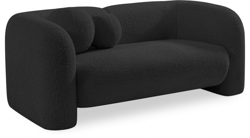 Emory 66" Boucle Fabric Upholstered Loveseat in Black - 139Black-L