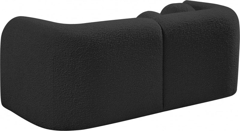 Emory 66" Boucle Fabric Upholstered Loveseat in Black - 139Black-L
