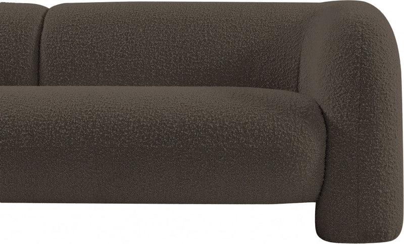 Emory 66" Boucle Fabric Upholstered Loveseat in Brown - 139Brown-L