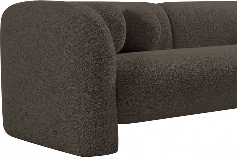Emory 66" Boucle Fabric Upholstered Loveseat in Brown - 139Brown-L
