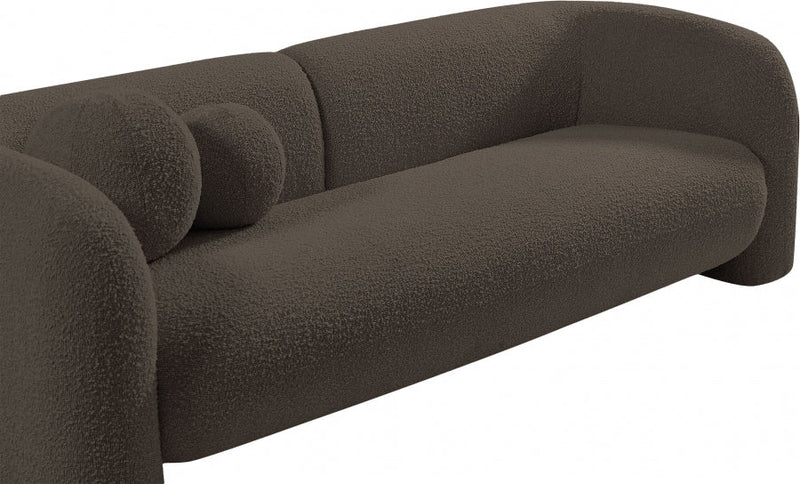 Emory 66" Boucle Fabric Upholstered Loveseat in Brown - 139Brown-L