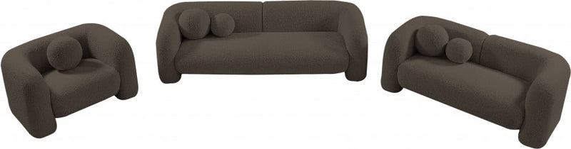Emory 66" Boucle Fabric Upholstered Loveseat in Brown - 139Brown-L