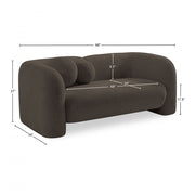 Emory 66" Boucle Fabric Upholstered Loveseat in Brown - 139Brown-L