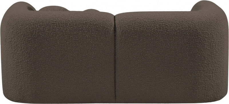Emory 66" Boucle Fabric Upholstered Loveseat in Brown - 139Brown-L