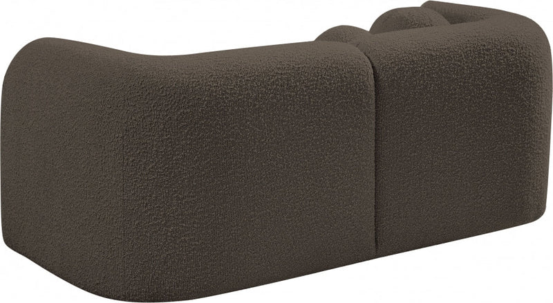 Emory 66" Boucle Fabric Upholstered Loveseat in Brown - 139Brown-L