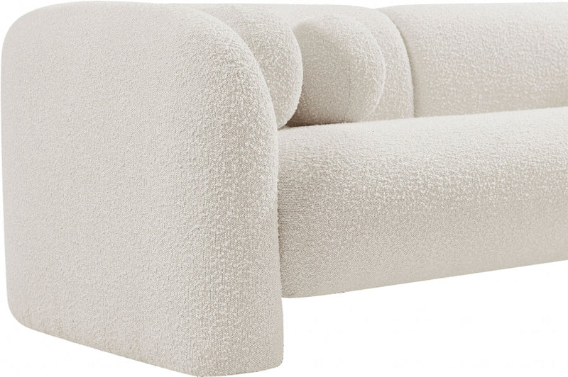 Emory 66" Boucle Fabric Upholstered Loveseat in Cream - 139Cream-L
