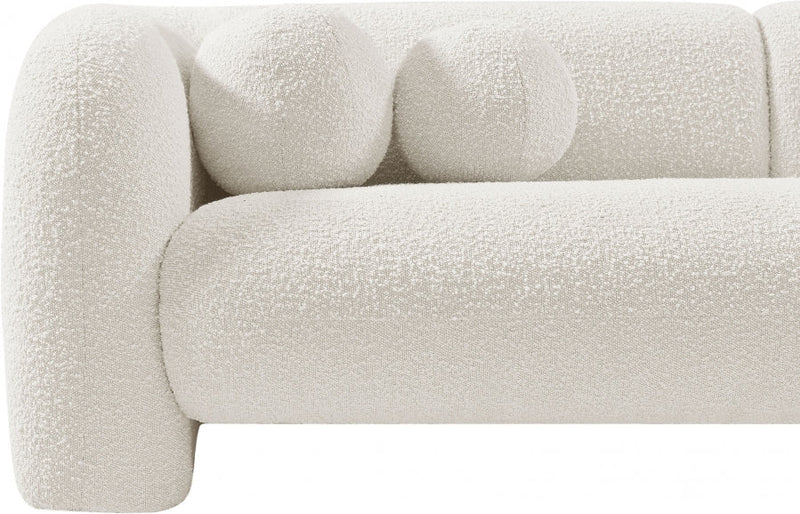 Emory 66" Boucle Fabric Upholstered Loveseat in Cream - 139Cream-L