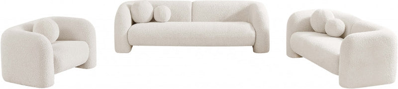 Emory 66" Boucle Fabric Upholstered Loveseat in Cream - 139Cream-L