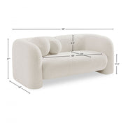 Emory 66" Boucle Fabric Upholstered Loveseat in Cream - 139Cream-L