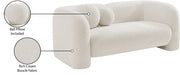 Emory 66" Boucle Fabric Upholstered Loveseat in Cream - 139Cream-L