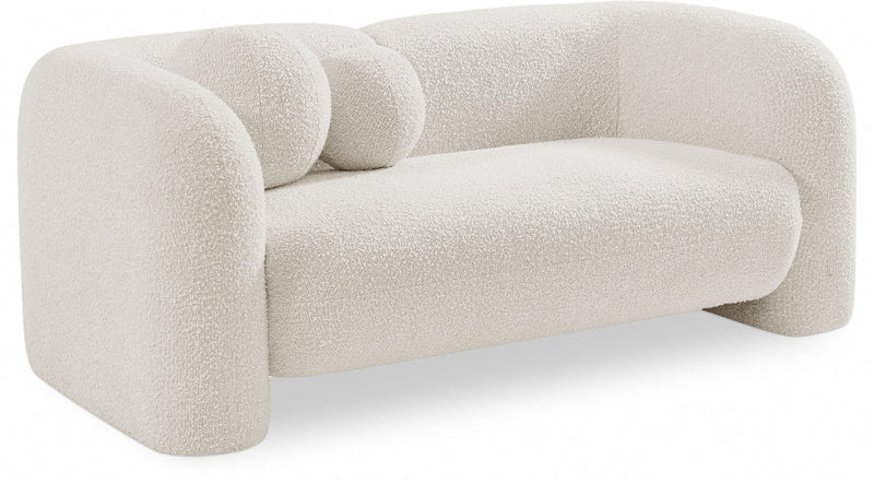 Emory 66" Boucle Fabric Upholstered Loveseat in Cream - 139Cream-L