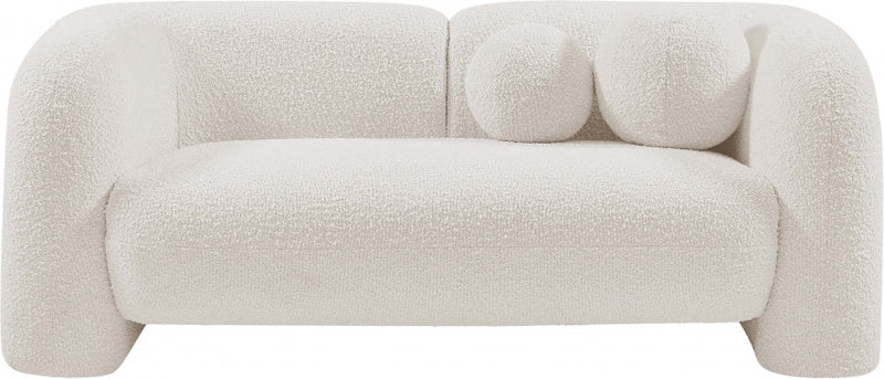 Emory 66" Boucle Fabric Upholstered Loveseat in Cream - 139Cream-L