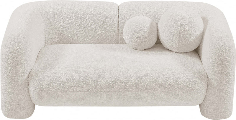 Emory 66" Boucle Fabric Upholstered Loveseat in Cream - 139Cream-L