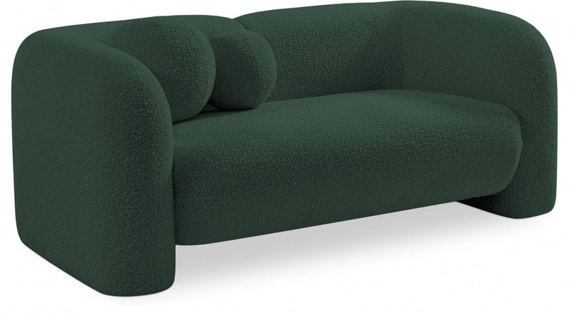 Emory 66" Boucle Fabric Upholstered Loveseat in Green - 139Green-L