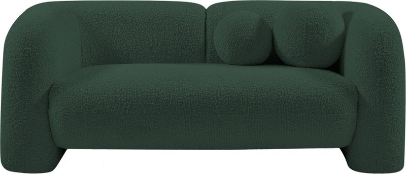 Emory 66" Boucle Fabric Upholstered Loveseat in Green - 139Green-L