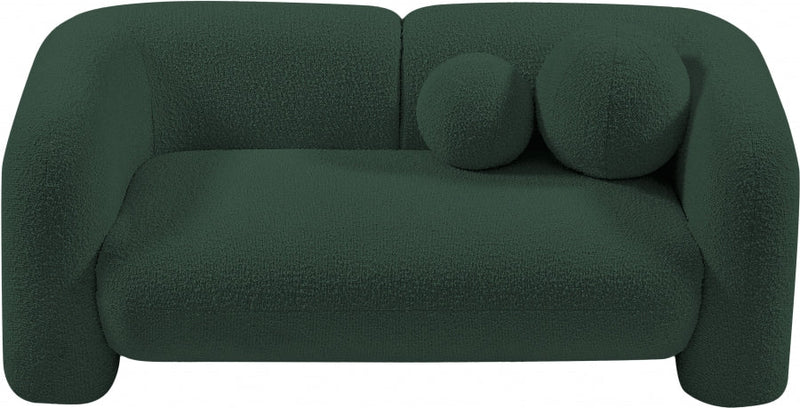 Emory 66" Boucle Fabric Upholstered Loveseat in Green - 139Green-L