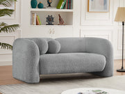 Emory 66" Boucle Fabric Upholstered Loveseat in Grey - 139Grey-L